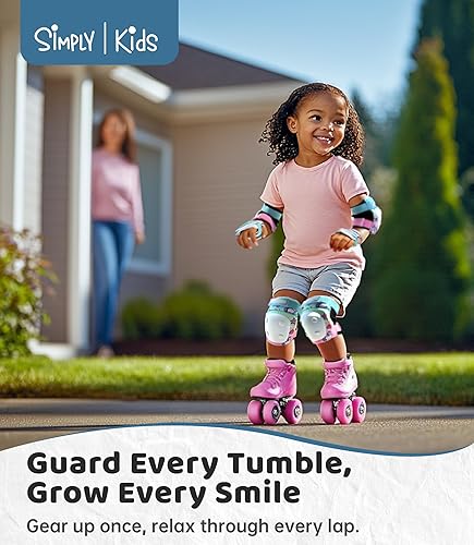 Miniatura 22 de Simply Kids Rodilleras y coderas con muñequeras, tecnología HardSoft Pad Tech. - Juego de equipo de protección certificado por CPSIA - Rodilleras