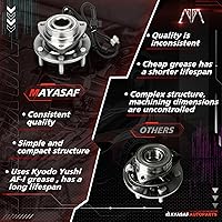 Vista 5 de MAYASAF 513188 Conjunto de rodamiento de cubo de rueda delantera 6 lengüetas con ABS para Chevy Trailblazer/GMC Envoy 2002-09, 2003-06 SSR, 2003-08