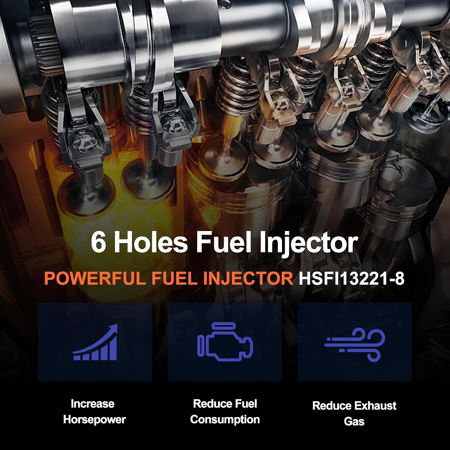 HiSport 8PCS Fuel Injectors Compatible with GMC Chevrolet C2500,C2500 Suburban,C3500, C3500HD,C6500 Kodiak, C7500 Kodiak,K2500, K3500,Express 3500,Savana 3500,7.4L V8 Replace 17113221