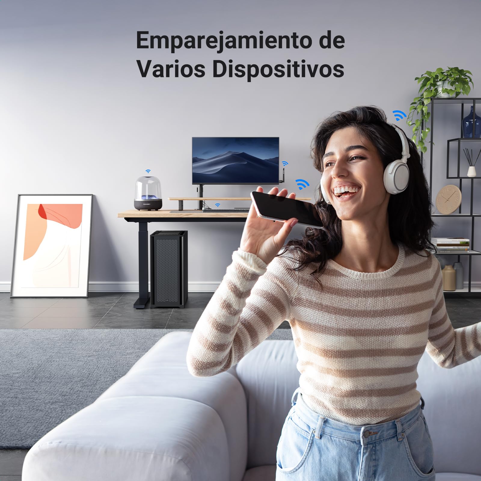 UGREEN Adaptador Bluetooth 5.4 para PC Antena de Alto Rango USB Dongle para Windows 11/10/8.1para Mouse Teclado Auriculares Teléfono Controlador