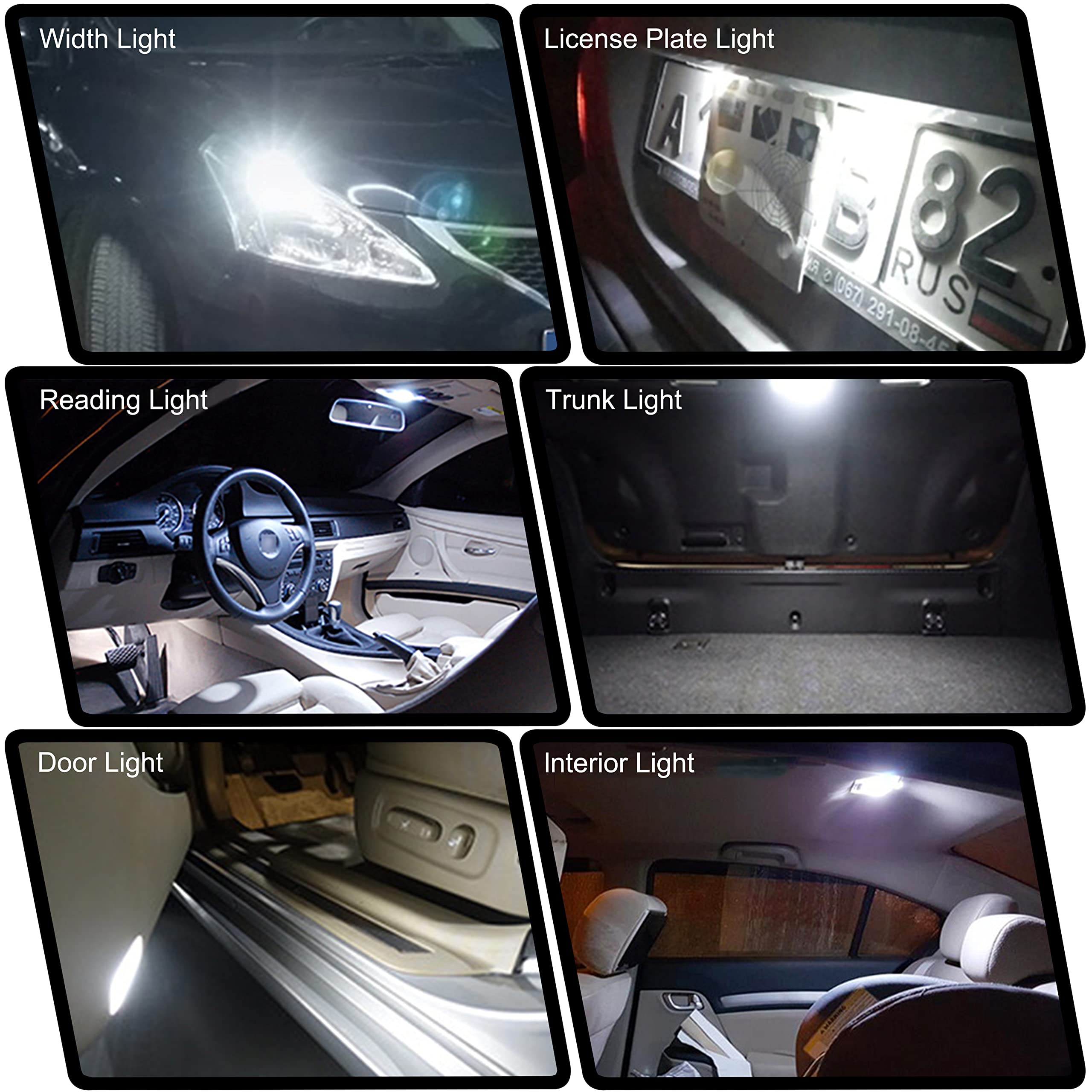Żarówka LED CanBus T10 194 2835 Chipsety 168 175 2825 W5W Oświetlenie tablicy rejestracyjnej Wnętrze samochodu Mapa Dome Światło boczne 6000K Biały 2.6W 12V (opakowanie 10 sztuk)