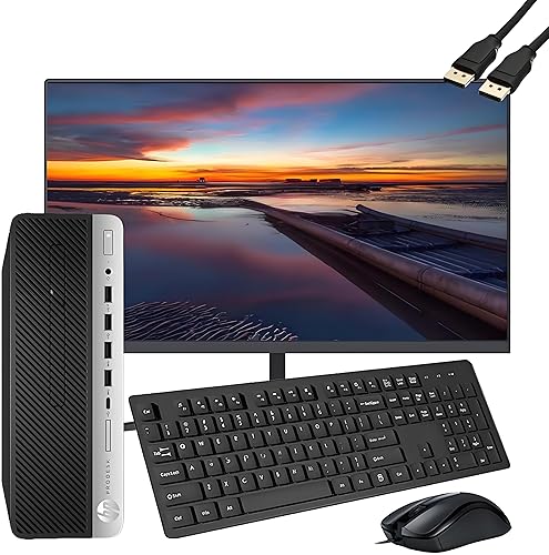 HP ProDesk 600 G3 SFF Desktop Computer with 21.5" FHD Monitor, Intel Quad Core i5-6500, 16GB DDR4, 256GB SSD, DisplayPort, Keyboard & Mouse, WiFi, BT, Windows 11 Pro (Renewed), Black