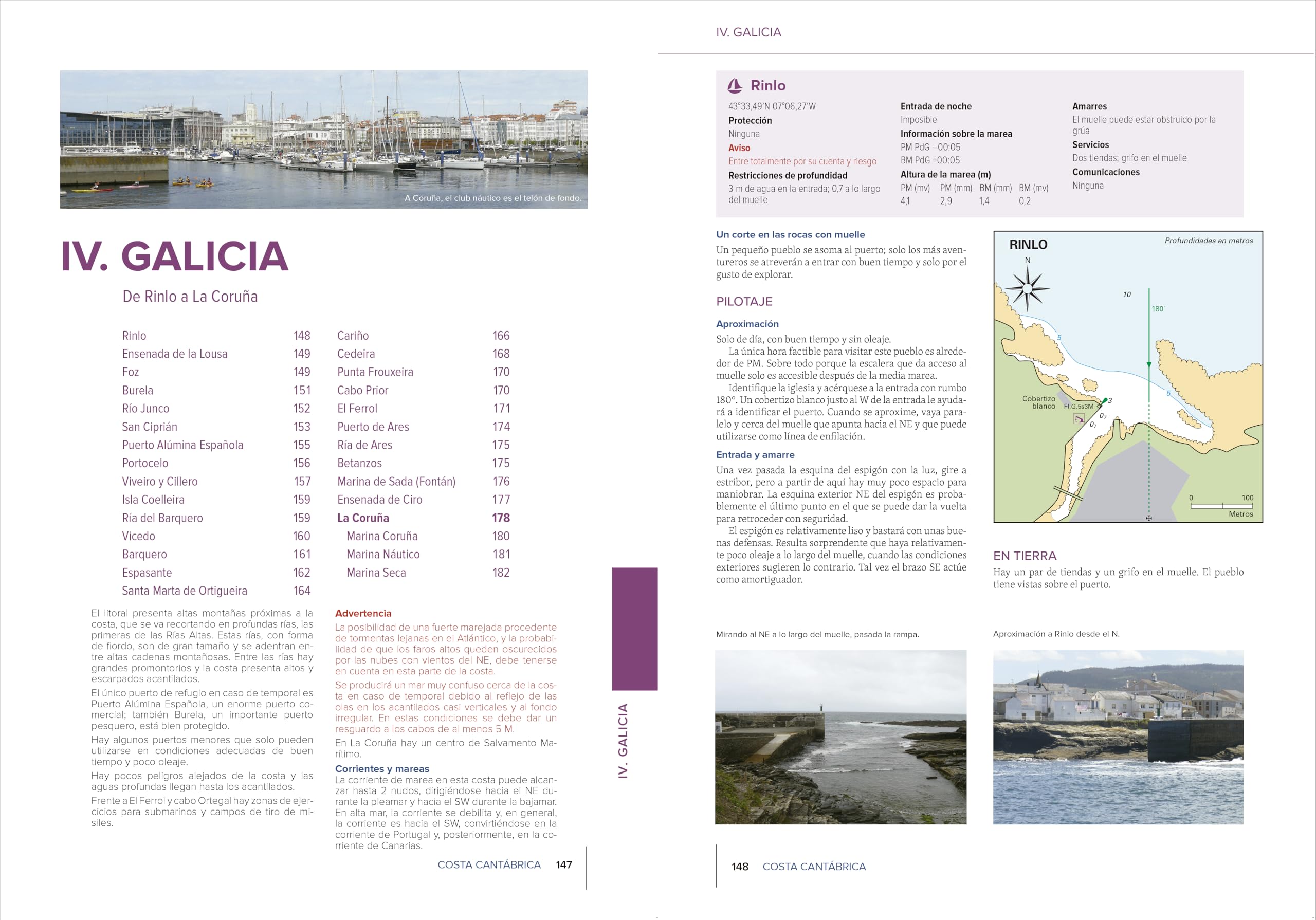Guías Náuticas Imray. Costa Cantábrica: De la frontera francesa a La Coruña. Nueva edición actualizada