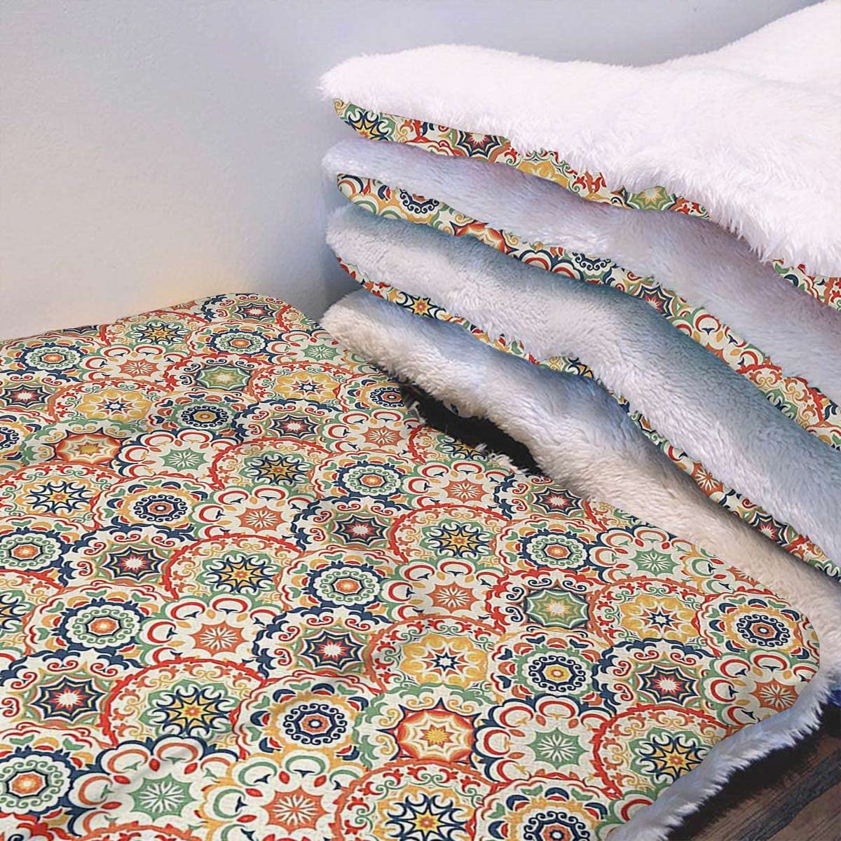 Amazon.com : Multicolor Self Heating Pet Pads Blanket Puppy's Pet Pad  Oriental Floral Traditional Style Textured Self Heating Snooze Pad Pet Bed  Mat for Pets Cats Dogs and Kittens for Travel or