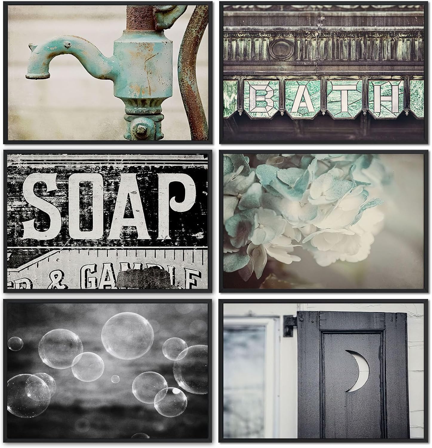 Farmhouse Bathroom Wall Decor Prints Rustic Bathroom Art