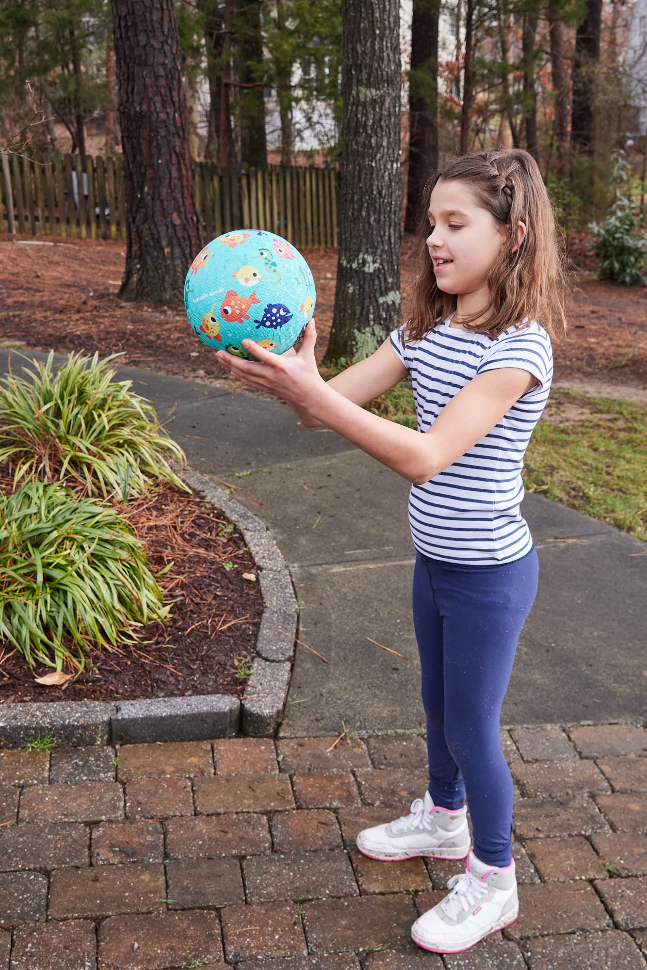 Crocodile Creek Rubber Playground Ball, Ships Inflated, PVC-Free, Durable Design for Outdoor Games and Active Ball Sports, for Kids Ages 3 Years and Up, 5'/7 Size,