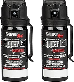 Crossfire Pepper Gel, Deploys At Any Angle, Maximizes Target Acquisition Against Multiple Threats, Belt Clip For Easy Carry, Fast Flip Top, Max Police Strength OC, Pepper Spray Option 1.5 fl oz