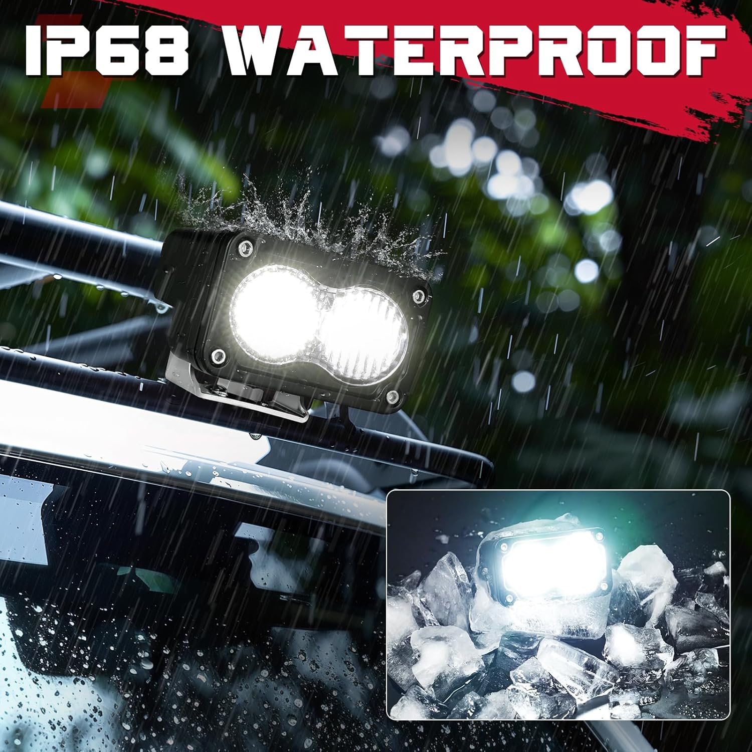 OFFROADTOWN 3 Inch LED Pods Lights 40W Driving Light Bar Off Road Lights LED Cubes Fog Light Bumper Grille Backup Reverse Lights for Truck Pickup ATV UTV SUV Motorcycle