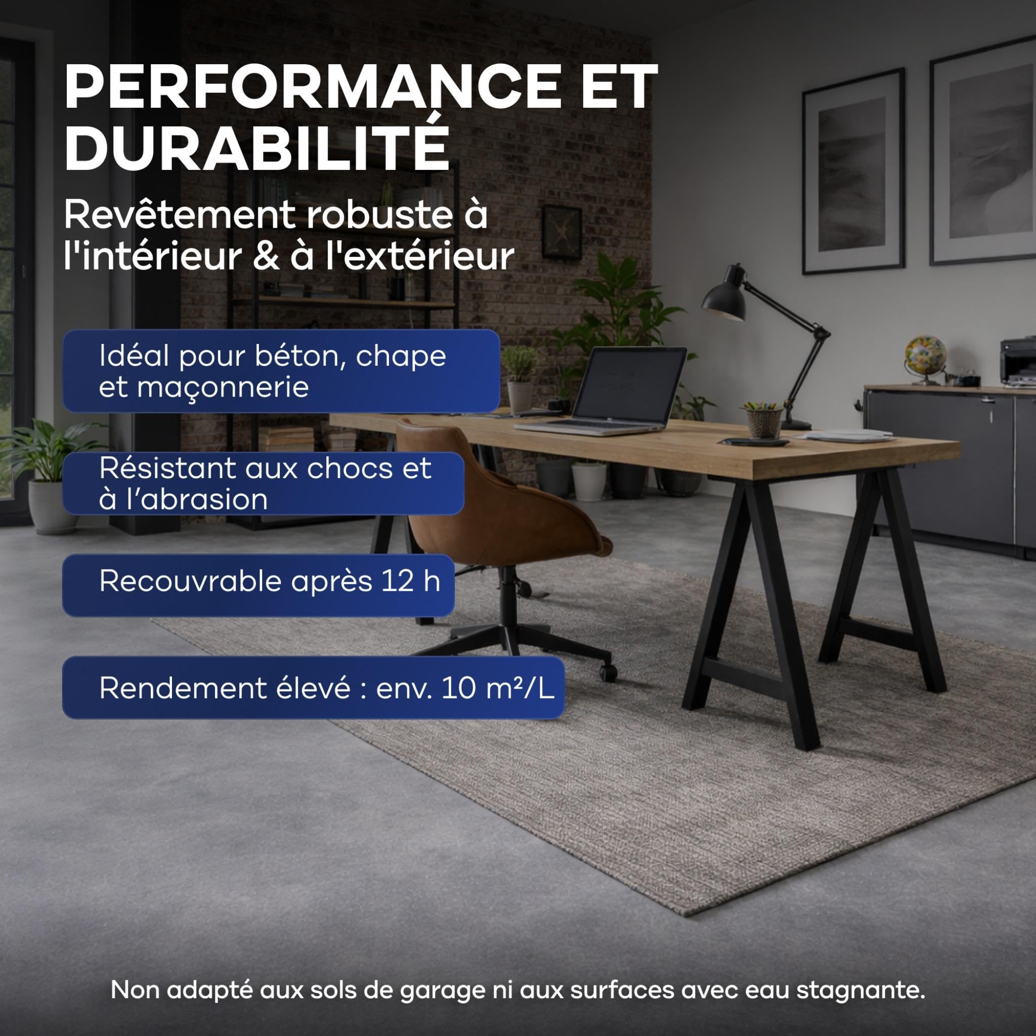 Plid® Peinture Béton 5l Gris Argent – Peinture Sol et Mur Intérieur & Extérieur Haute Résistance