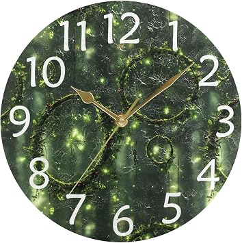 Dream Catcher Spider Web Silent Wall Clocks Battery Operated for Living Room 9.8 inch, Non-Ticking Decorative Clock for Bedroom Wall Decor Setup, Home, Office, School, Dorm Room