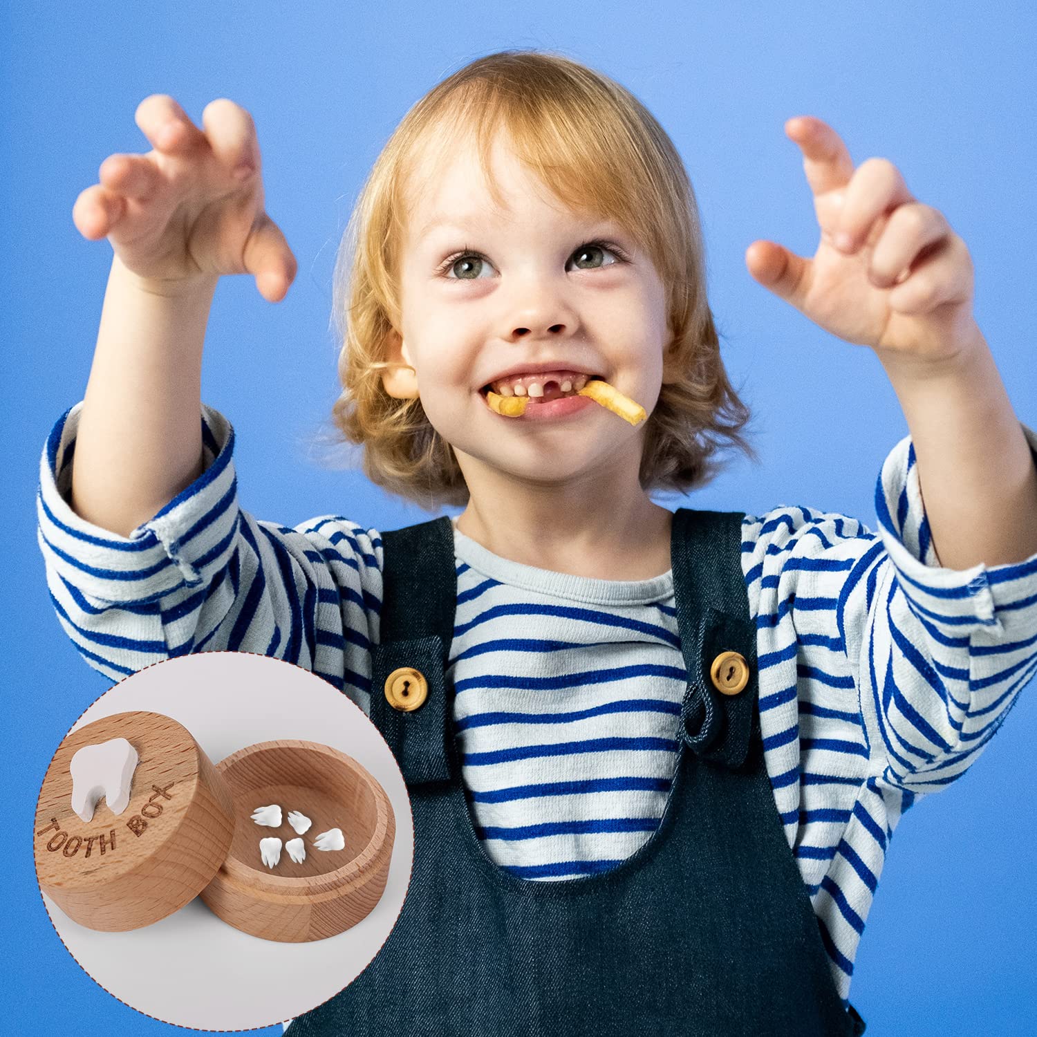 Pack Boîte à Dents + Porte Souris Magique - Bois Naturel - Souvenir Bébé - Cadeau Naissance Personnalisable