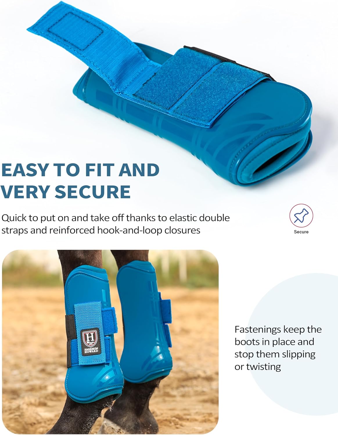 Harrison Howard Horse Tendon Boots Open Front/Fetlock Boot for Horse Protective Boots for Jumping, Trail Riding Set of 4