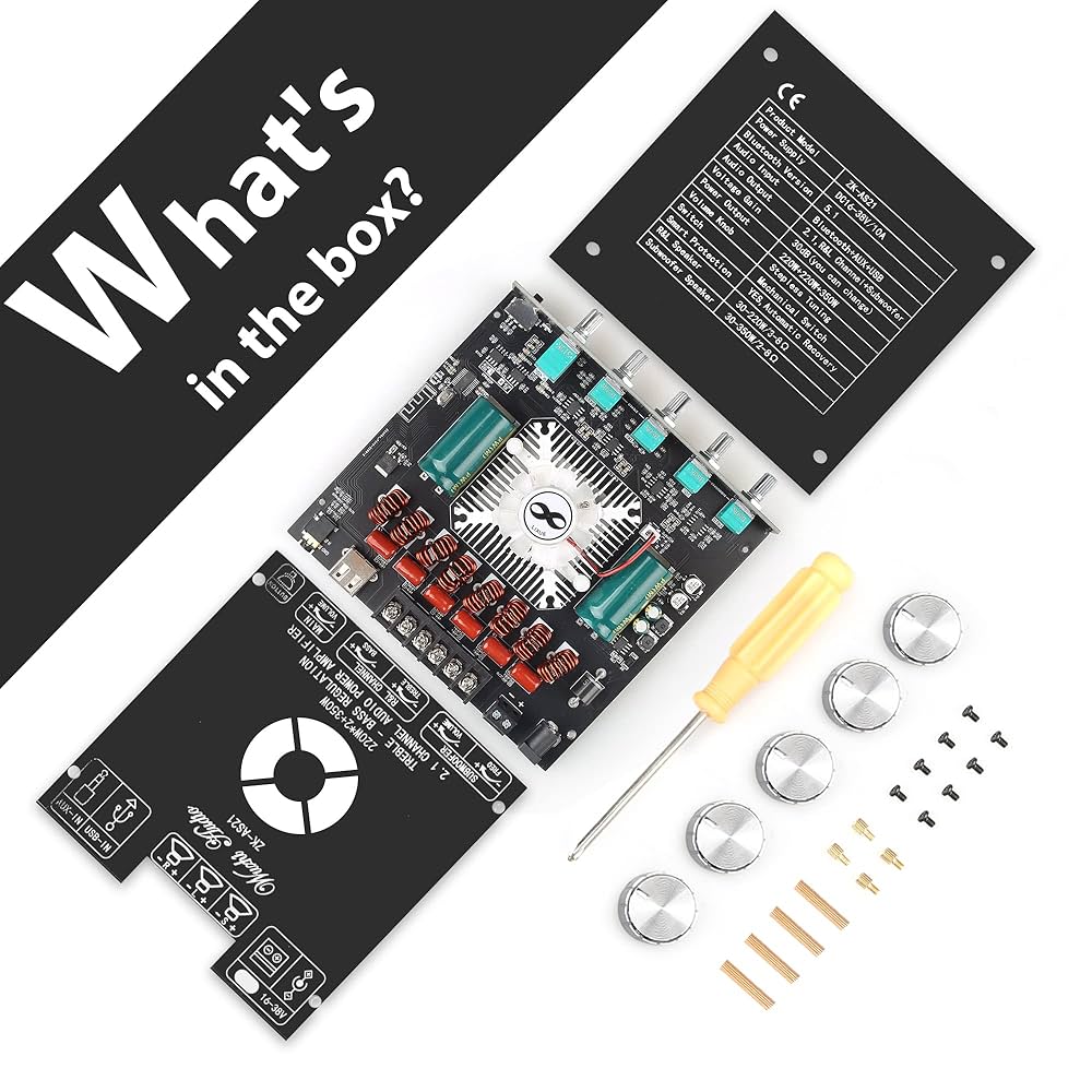 アンプ ASP-BT200 Amazon.com: ZK-AS21 220W*2+350W 2.1 Bluetooth Power