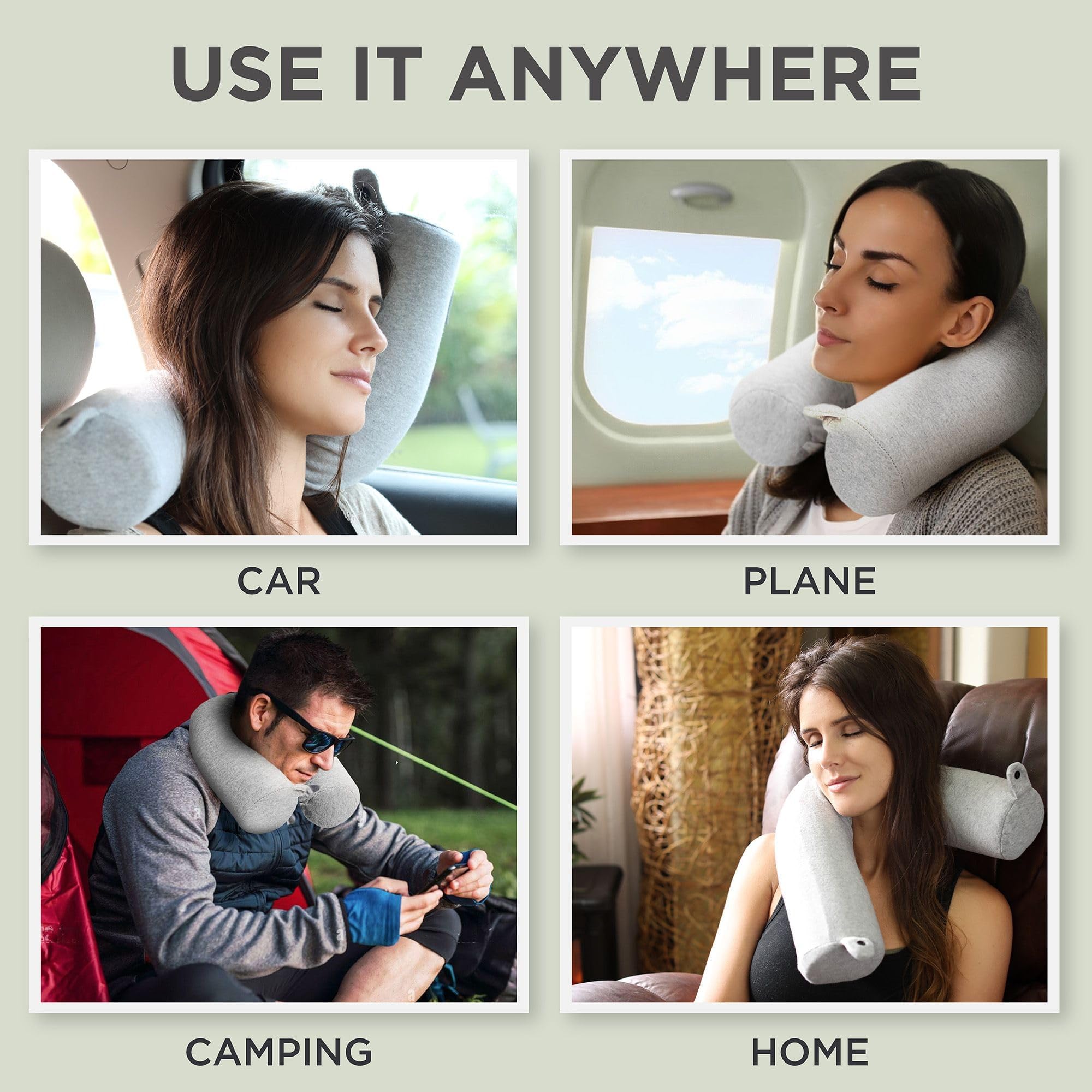 Dot&Dot Twist Memory Foam Travel Pillow Neck Chin Lumbar Leg Support Traveling on Airplane Bus Train at Home – Best Side Stomach Back Sleepers – Adjustable Bendable Rollow Pillow