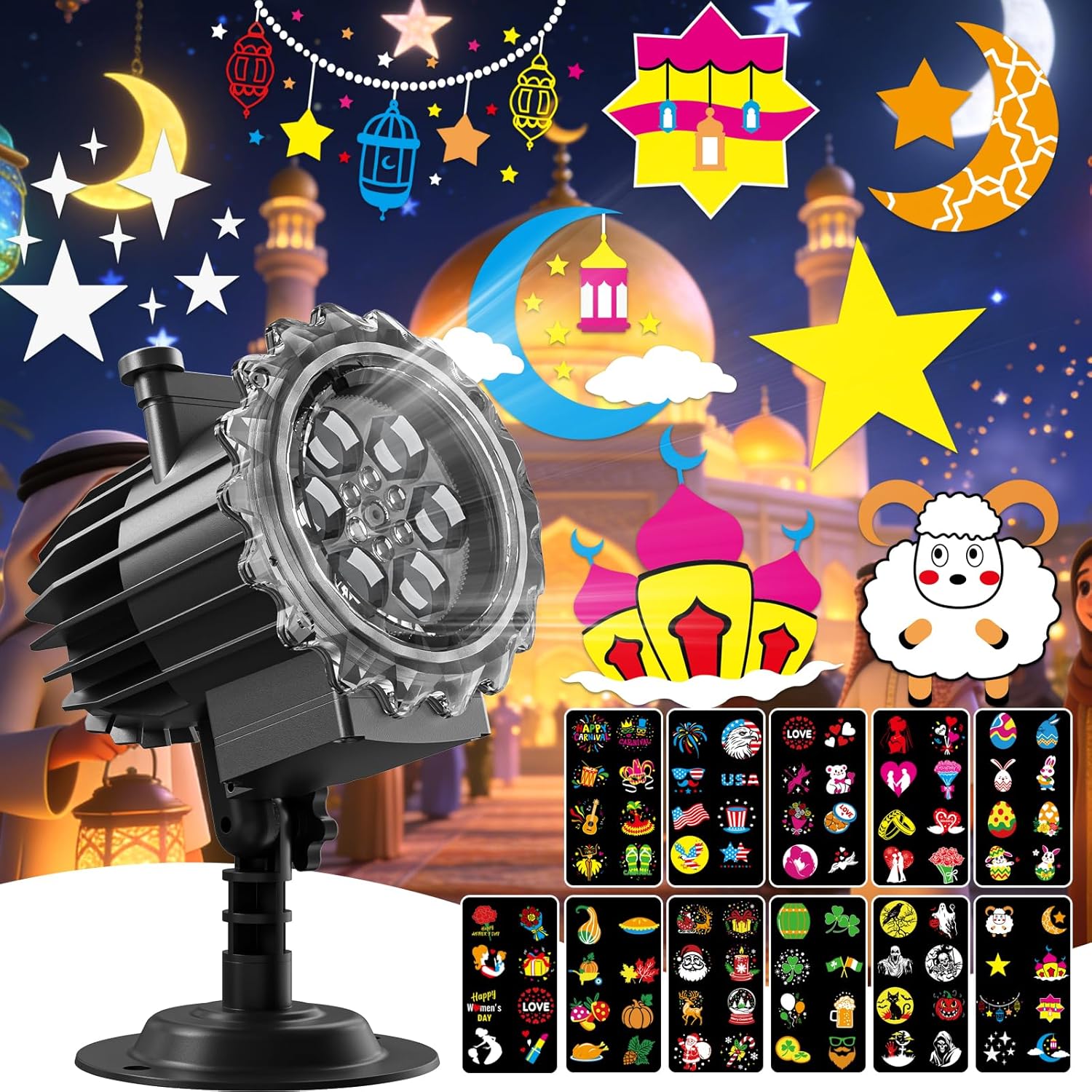 Christmas Projection Lights Outdoor - LED Holiday Projector Lights with Auto Timer and Waterproof Design for Indoor Outdoor Yard, Patio, Garden, Party Decor