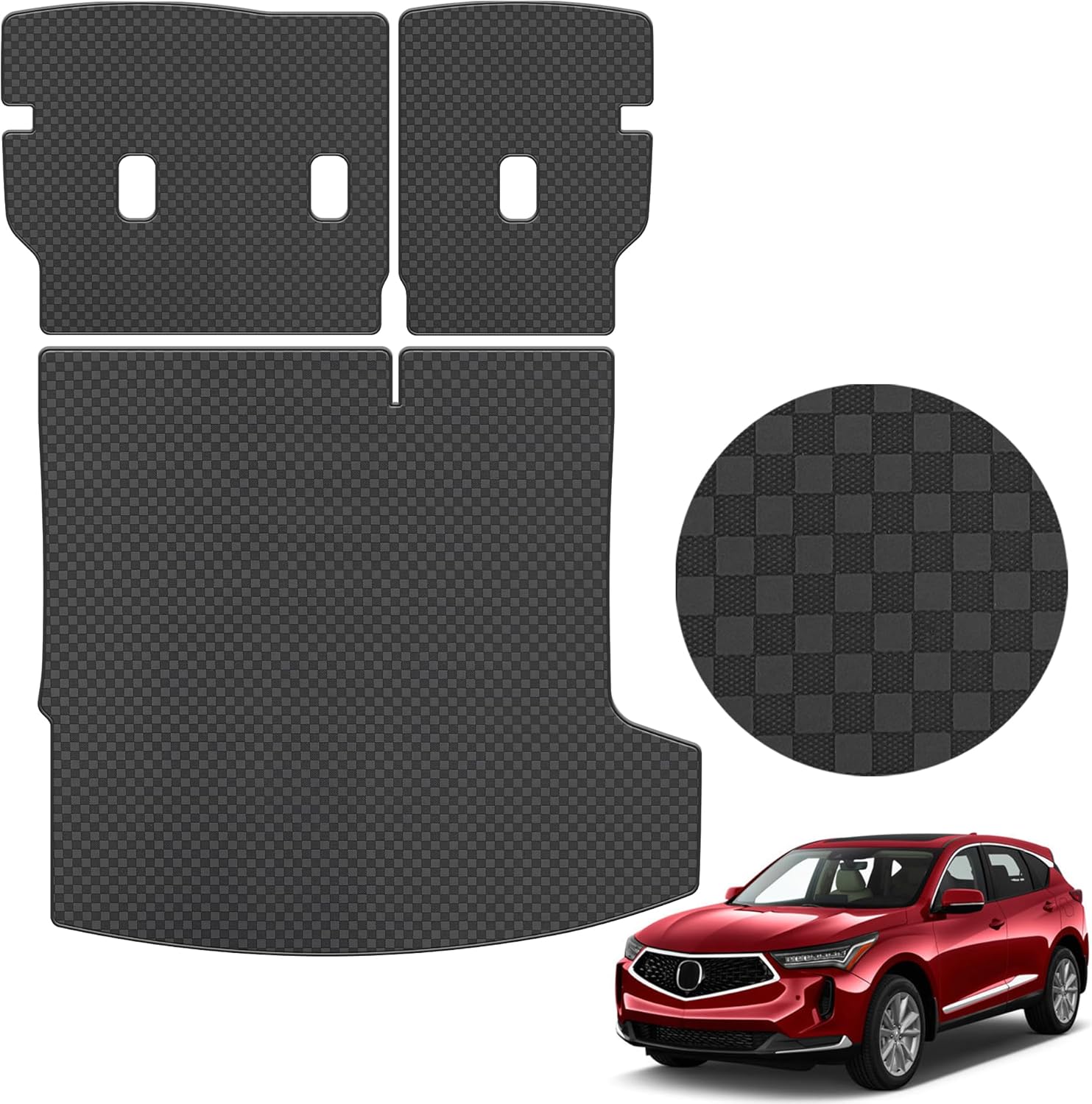 Cargo Liner & Backrest Mat Fit for 2019-2025 Acura RDX - All Weather Protection PU Leather Trunk Mat Back Seat Cover Protector - Leather Cargo Mats and Backrest Mat RDX Accessories