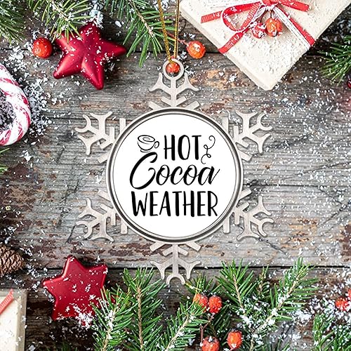 Vista 48 de Adorno de Navidad de metal, feliz año nuevo, recuerdo de Navidad, copos de nieve, adornos de Navidad, citas divertidas, adornos de árbol de Navidad