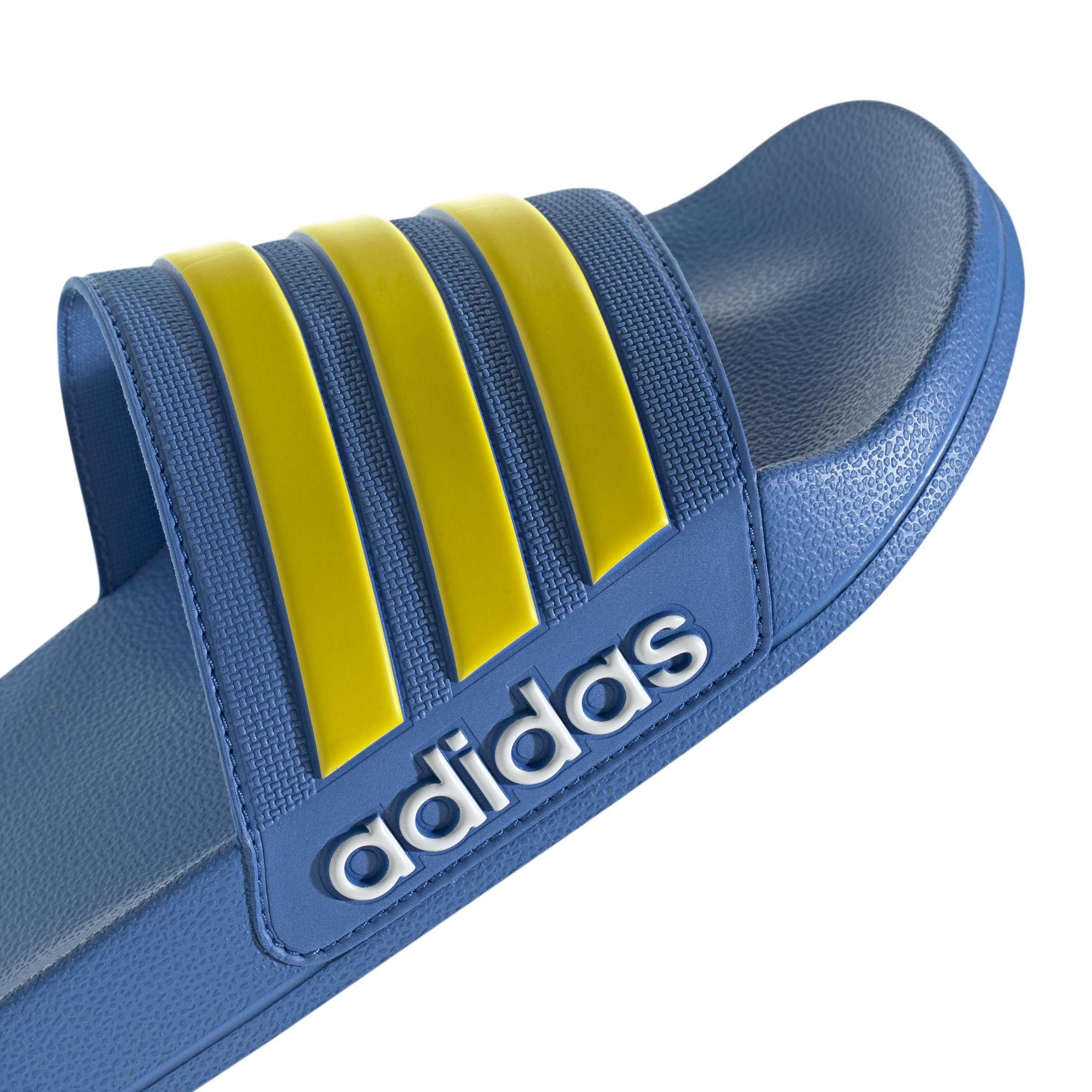 adidas Unisex Adilette Shower Slides, ray blue/yellow/ftwr white, 48.5 EU