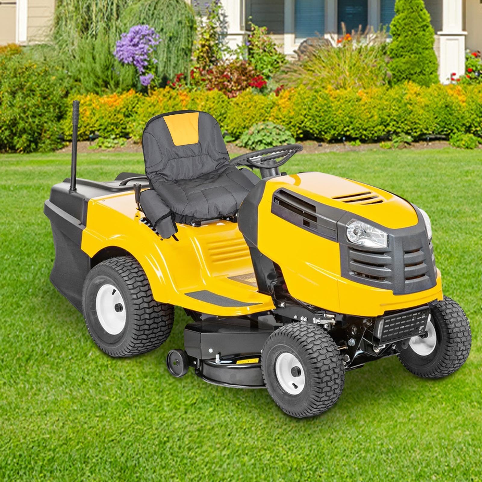 Housse de siège pour tondeuse autoportée - Housse de protection pour tracteurs de jardin, opérateur résistant aux intempéries, rangement de poche, housse de protection pour appareils d'entretien de