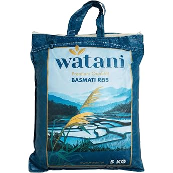 Watani Premium Basmati Rice 5 kg - Aromatic Scented & Loose Extra Long Grain 1121 from India and Pakistan 5 kg