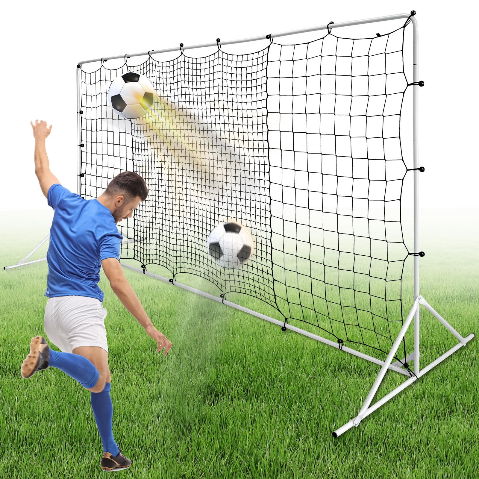 Rete da Rimbalzo per Calcio, Rete da Rimbalzo per Calcio in Acciaio, Rete di Rimbalzo per Allenamento di Calcio in Giardino e Allenamento di Calcio 6'x4' e 12'x6'