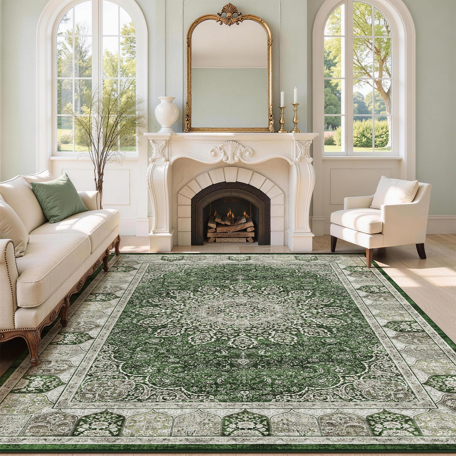 Tapis lavable en machine 160x230 cm antidérapant pour simplifier l'entretien du salon