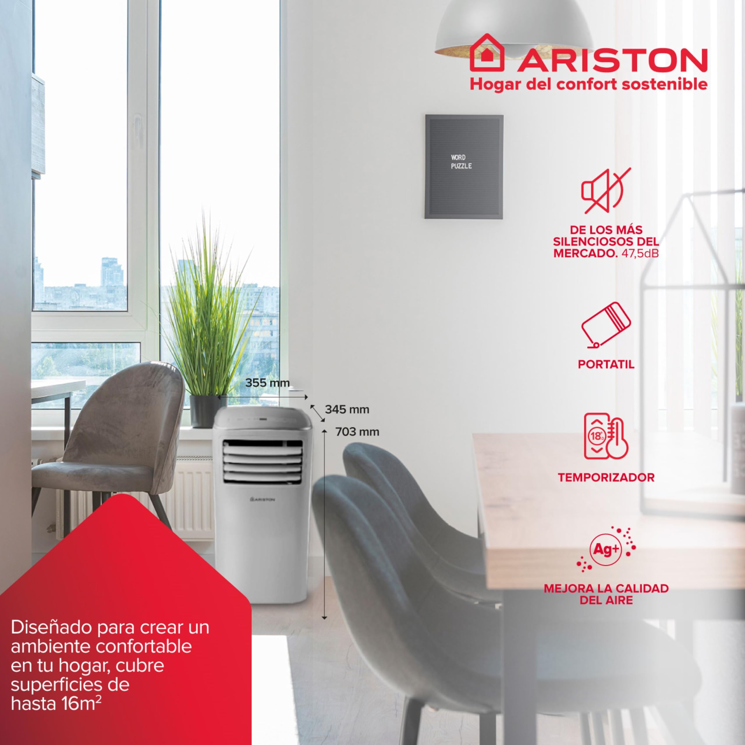 Ariston Mobis 9 Przenośny Klimatyzator (energooszczędny, cichy, prosty w instalacji). Przeznaczony do instalacji w Polsce