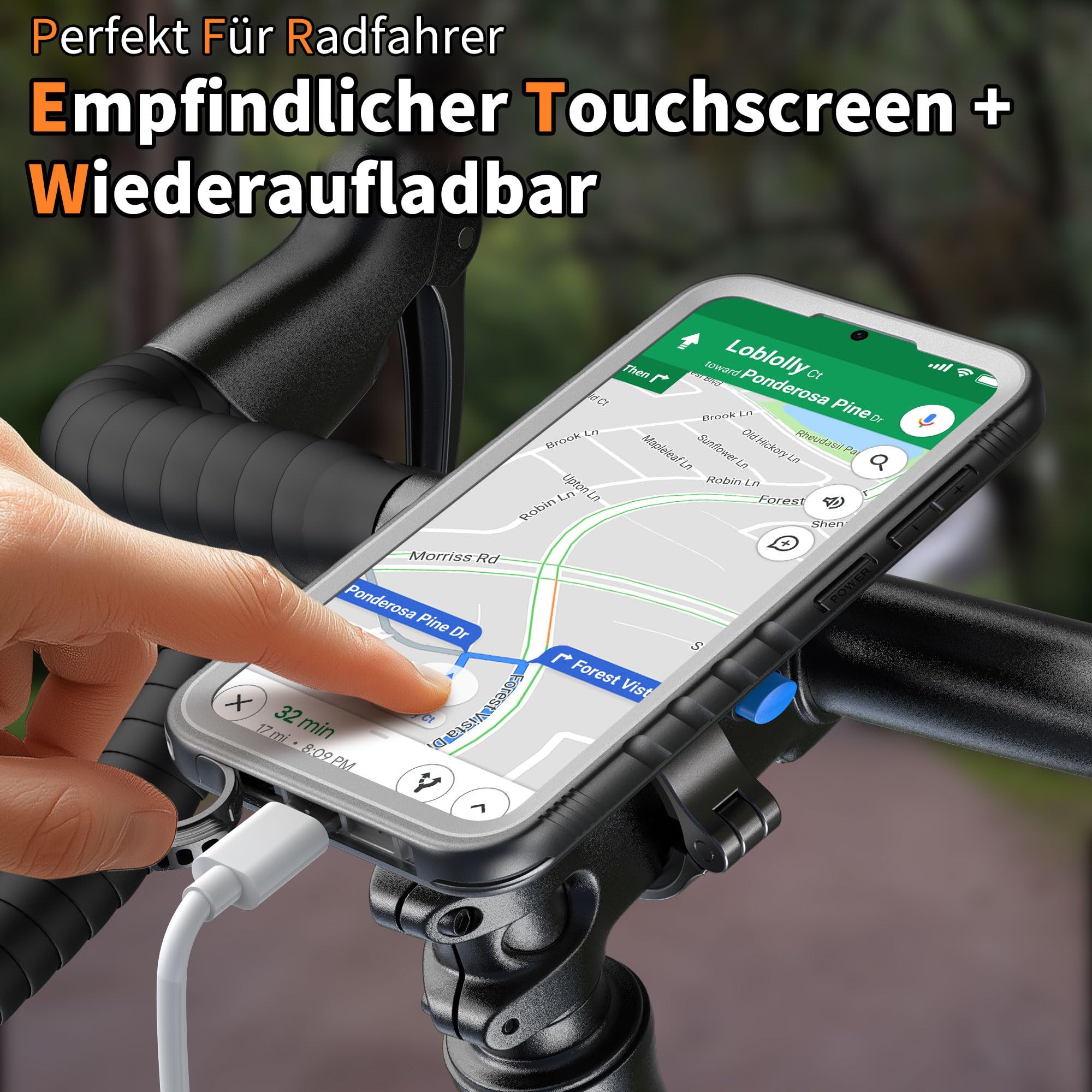 Cozycase 1S-Kn. Wasserdicht Handyhalterung Fahrrad Für Samsung Galaxy S26 | Anti-Diebstahl Hülle Handy Halter Motorrad Lenker Rennrad Mtb Ebike Bike Phone Holder Mount Fahrradhalterung IP68 Waterproof