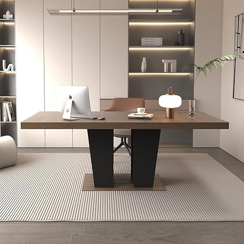 Miniatura 18 de SSLine Mesa de comedor rectangular extensible de 35 a 118 pulgadas, mesa de reuniones de conferencias súper larga para 6, 8, 12 personas, mesas