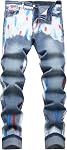 Men's Ripped Jeans,Slim Fit Distressed Straight Leg Fashion Denim Pants