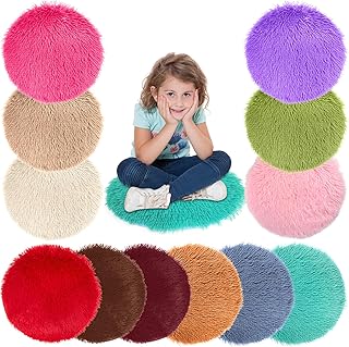 12 Pcs Kids Crazy Carpet Circle Seats Round Floor Mat Kids Floor Cushions 16 Inch, Soft Colorful Educational Classroom Rug