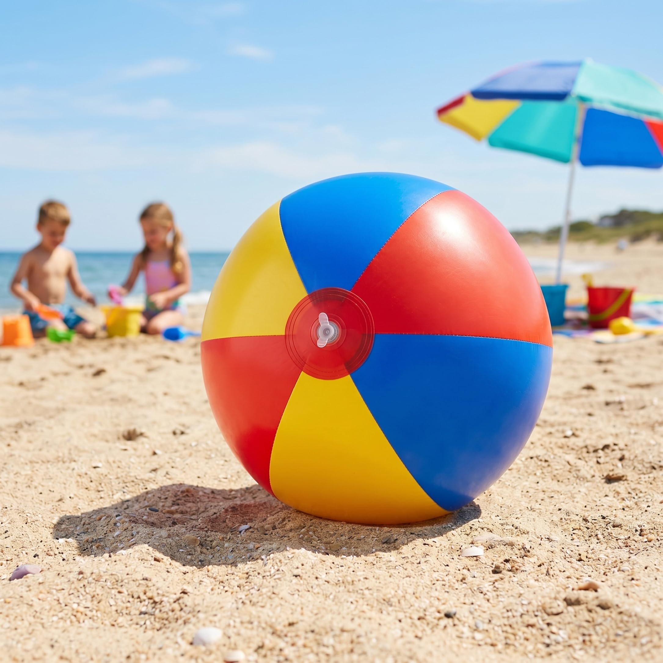 Ballon Gonflable géant Ballon de Plage Gonflable géant de 51 Pouces en PVC Souple Grands Ballons Plage pour Enfant-Rouge Jaune Bleu