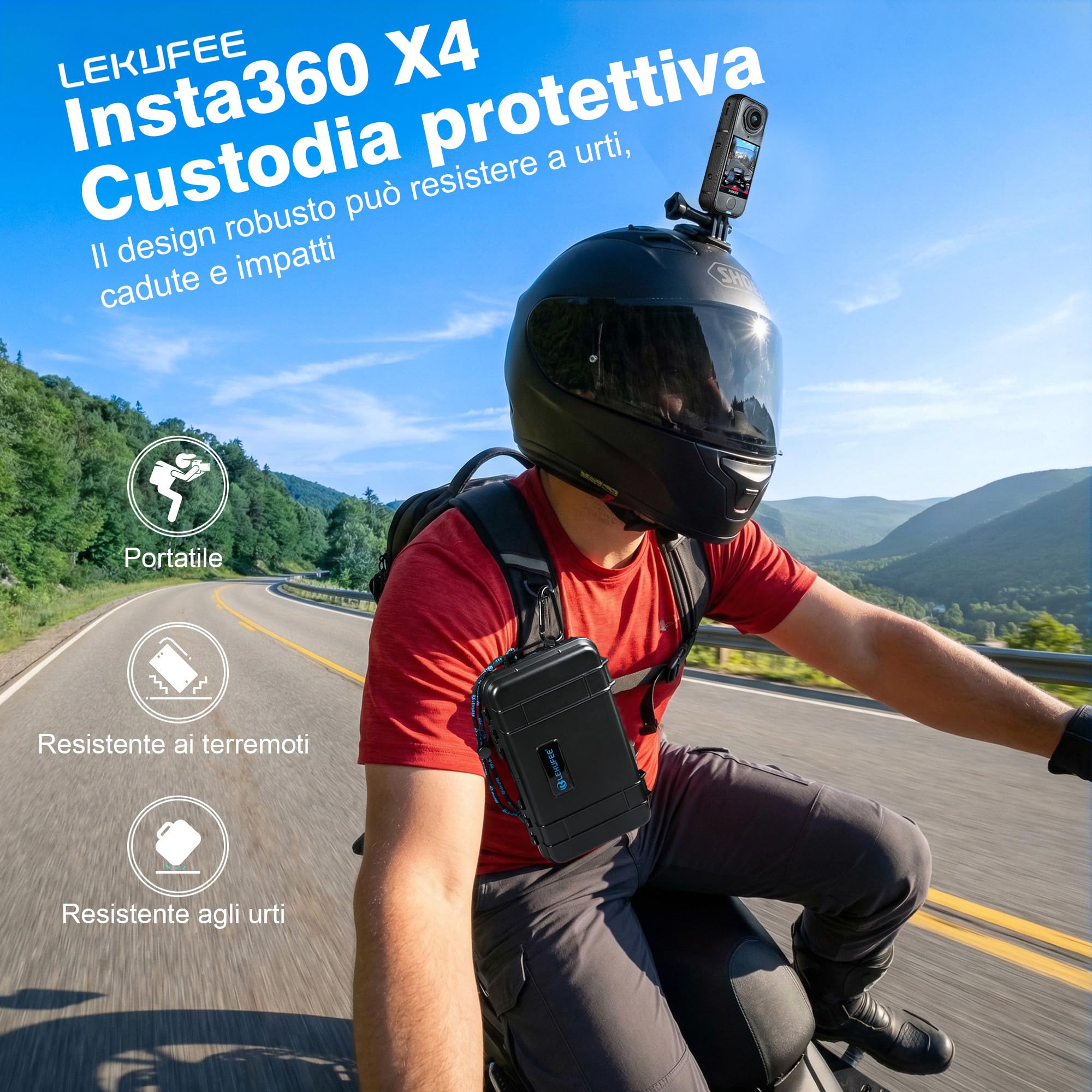 LEKUFEE Custodia Rigida Portatile Impermeabile per Insta360 X5,Insta360 X4 Air, Insta360 X4/X3 e accessori (solo custodia)