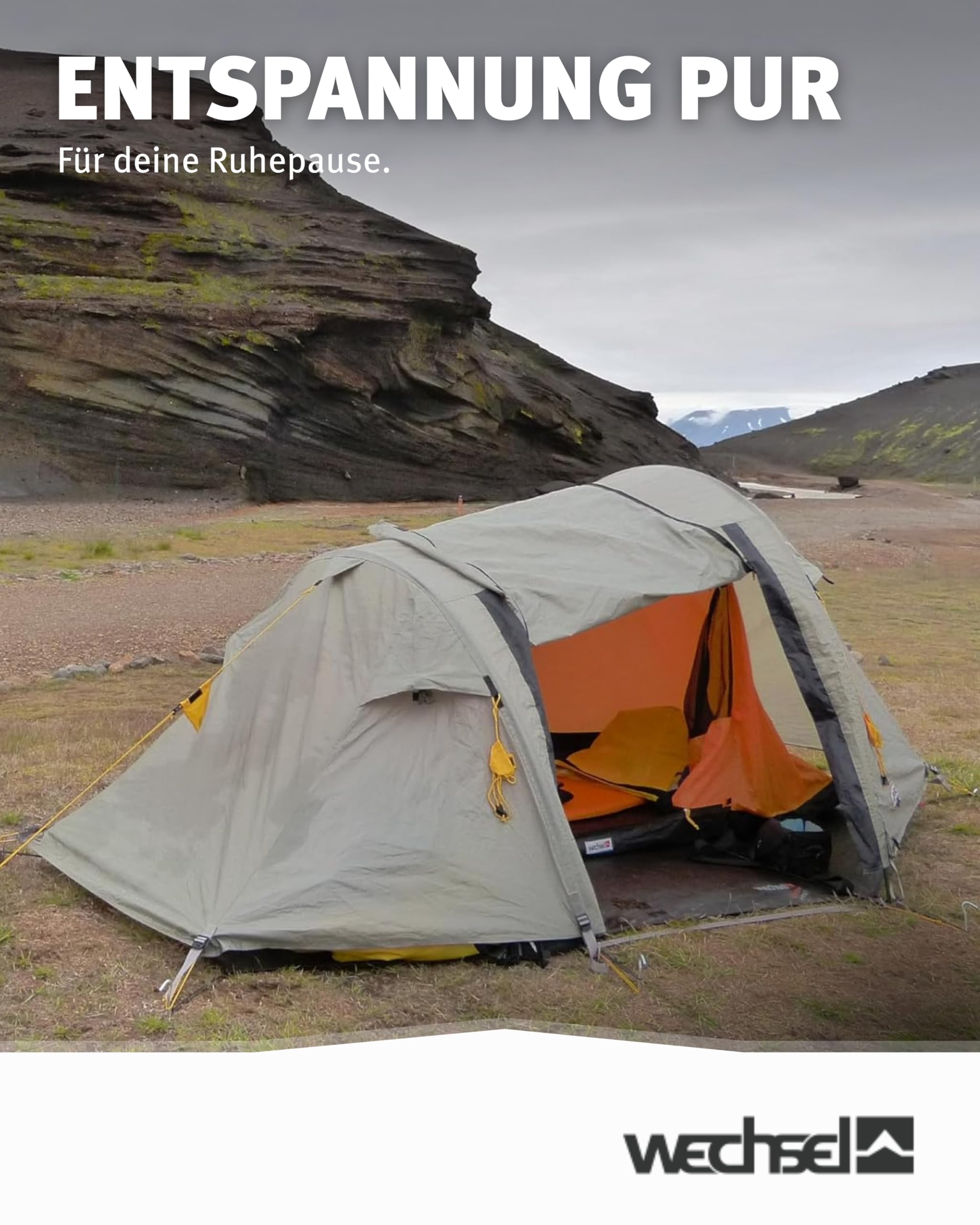 Wechsel Groundsheet Aurora I Schwarz I robuste Zelt-Unterlage Boden I Zeltplane wasserdicht mit 7000mm Wassersäule I Bodenplane aus 75D Polyester I Camping-Plane zum Schutz vor Nässe & Schmutz