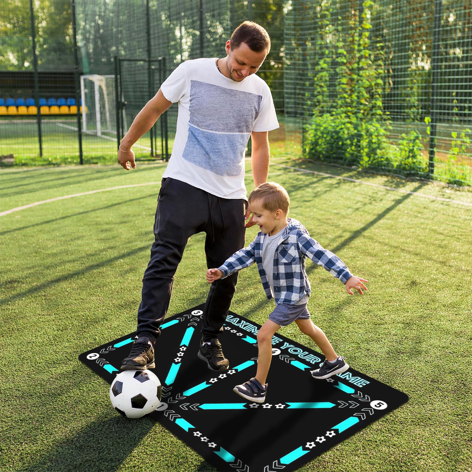 Tapis D'Entraînement Football 90x60 Cm – Antidérapant Pour Dribble, Contrôle Et Agilité – Idéal Enfants Et Adultes Passionnés De Foot
