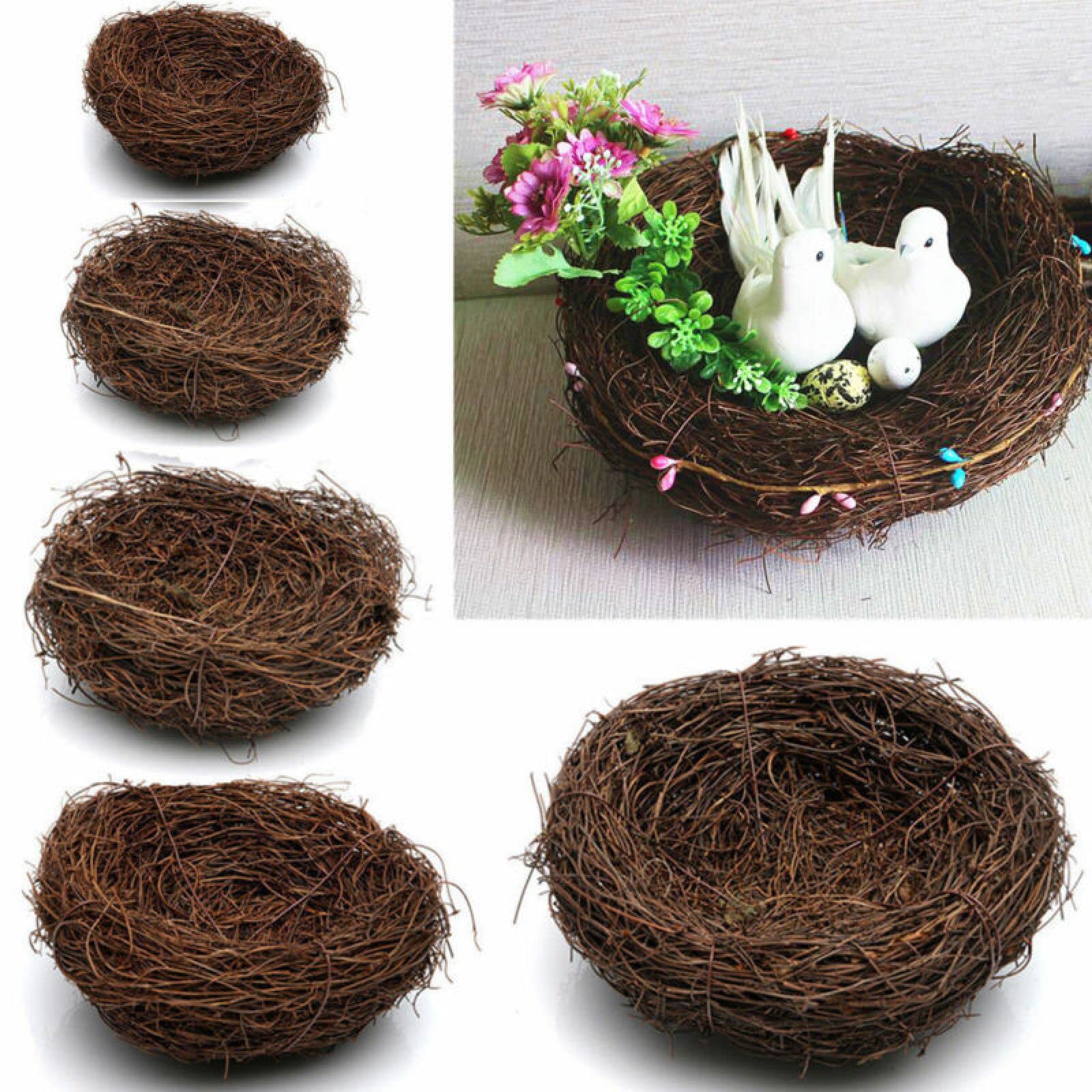Nido de pájaros, Nido de pájaro ratán 6 cm y 12, decoración Huevo, Nido Artificial for Adorno jardín, Suministros Enredadera Artesanal S(L)