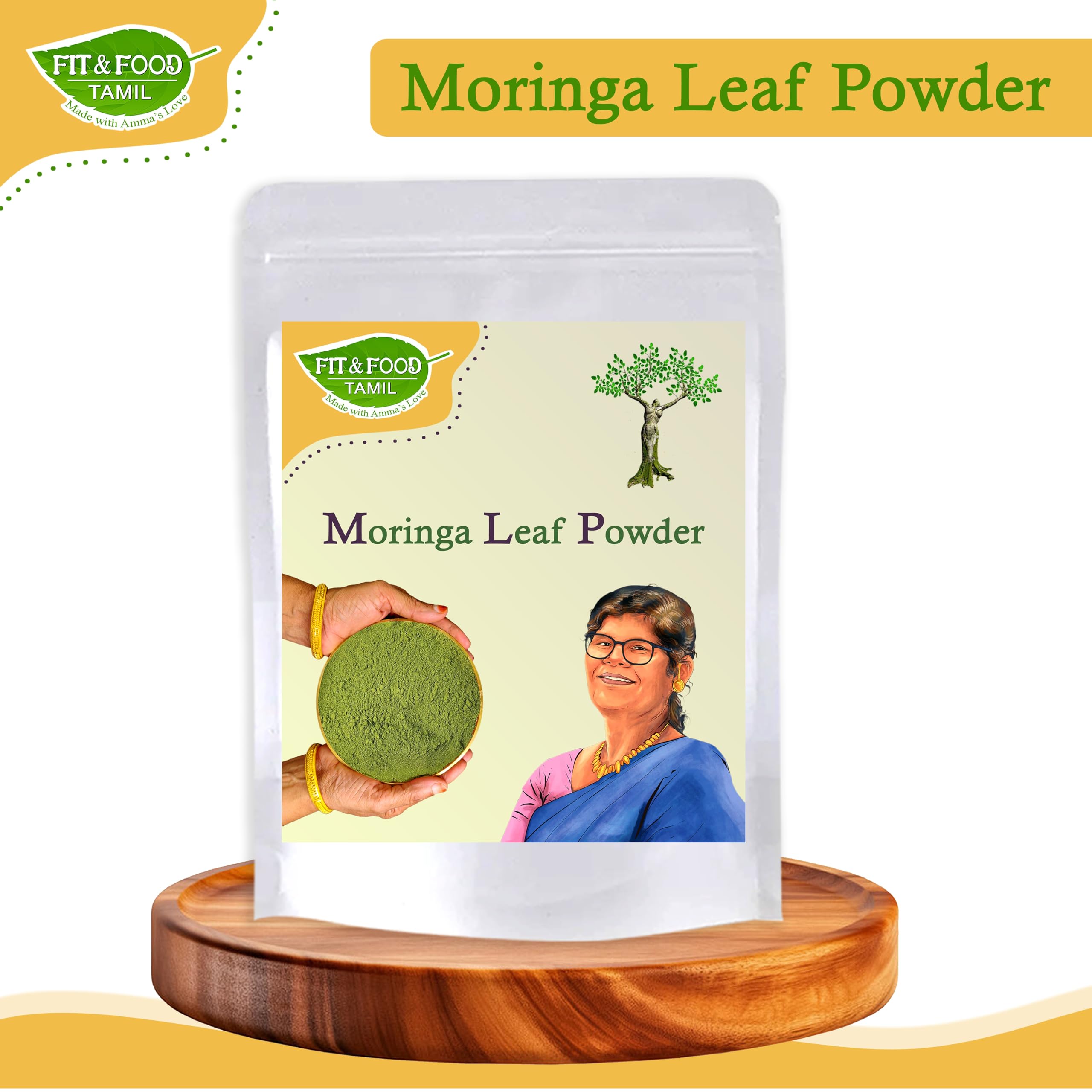 FIT & FOOD TAMIL Moringa Leaf Powder 100g | Natural Drumstick Leaves Powder | Pure Herbal Superfood | No Preservatives | Traditional Homemade Style | Finely Ground Green Leaf Powder — Amazon image 2