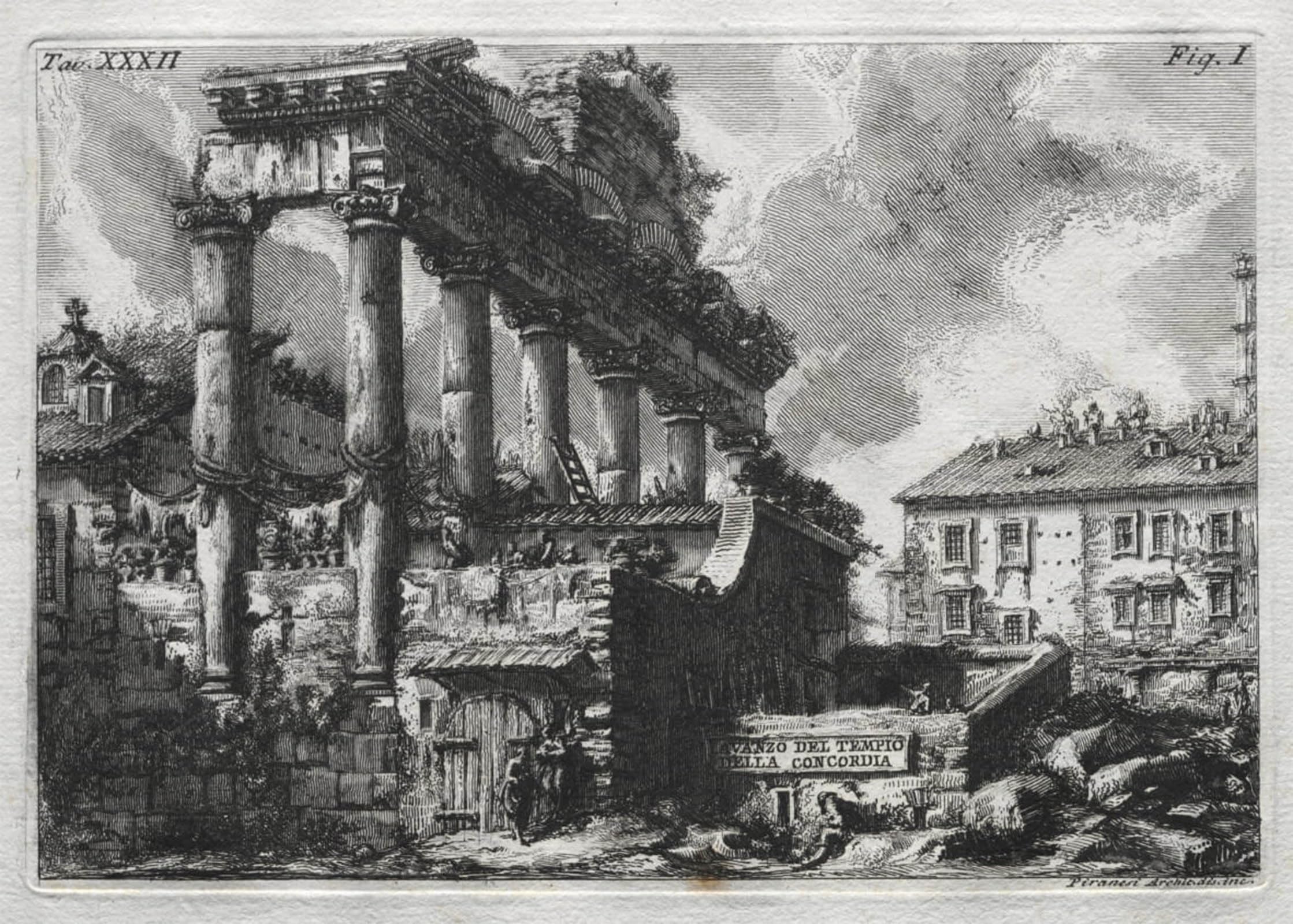 Tableau Piranèse Avanco Del Tempioa en impression toile 60x90 - 5