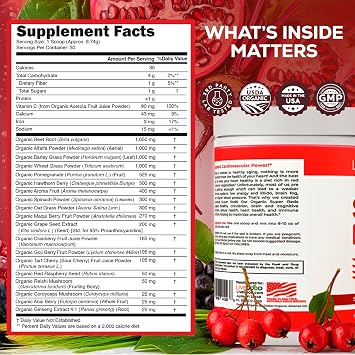 LiveGood Super Reds Organic Superfood Powder with Beetroot and Organic Pomegranate Powder, Antioxidant Fruit Blend and Red Beets Supplements for Daily Energy (30 Servings)