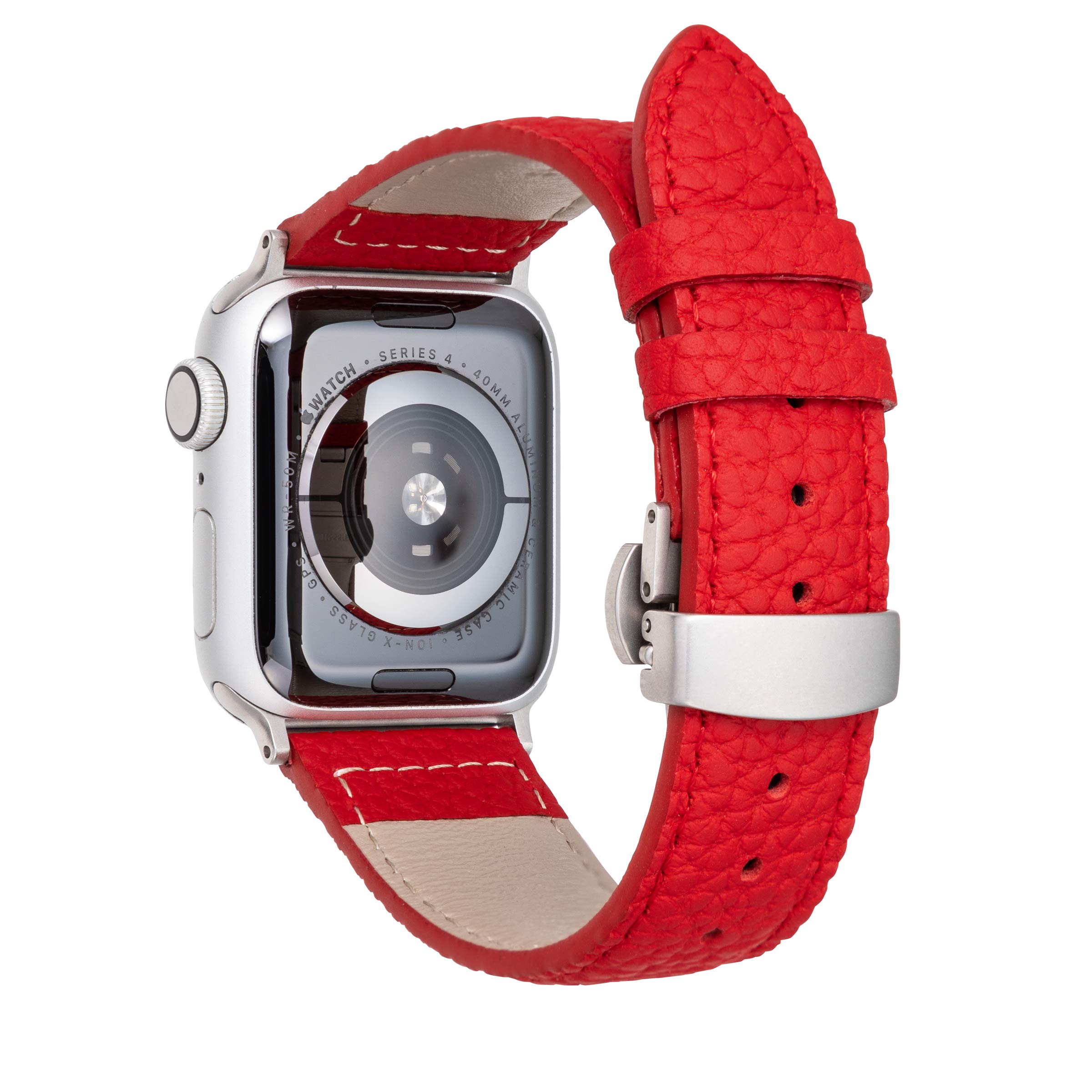 Amazon.co.jp: [GRAMAS] Apple Watch バンド レッド 本革レザー