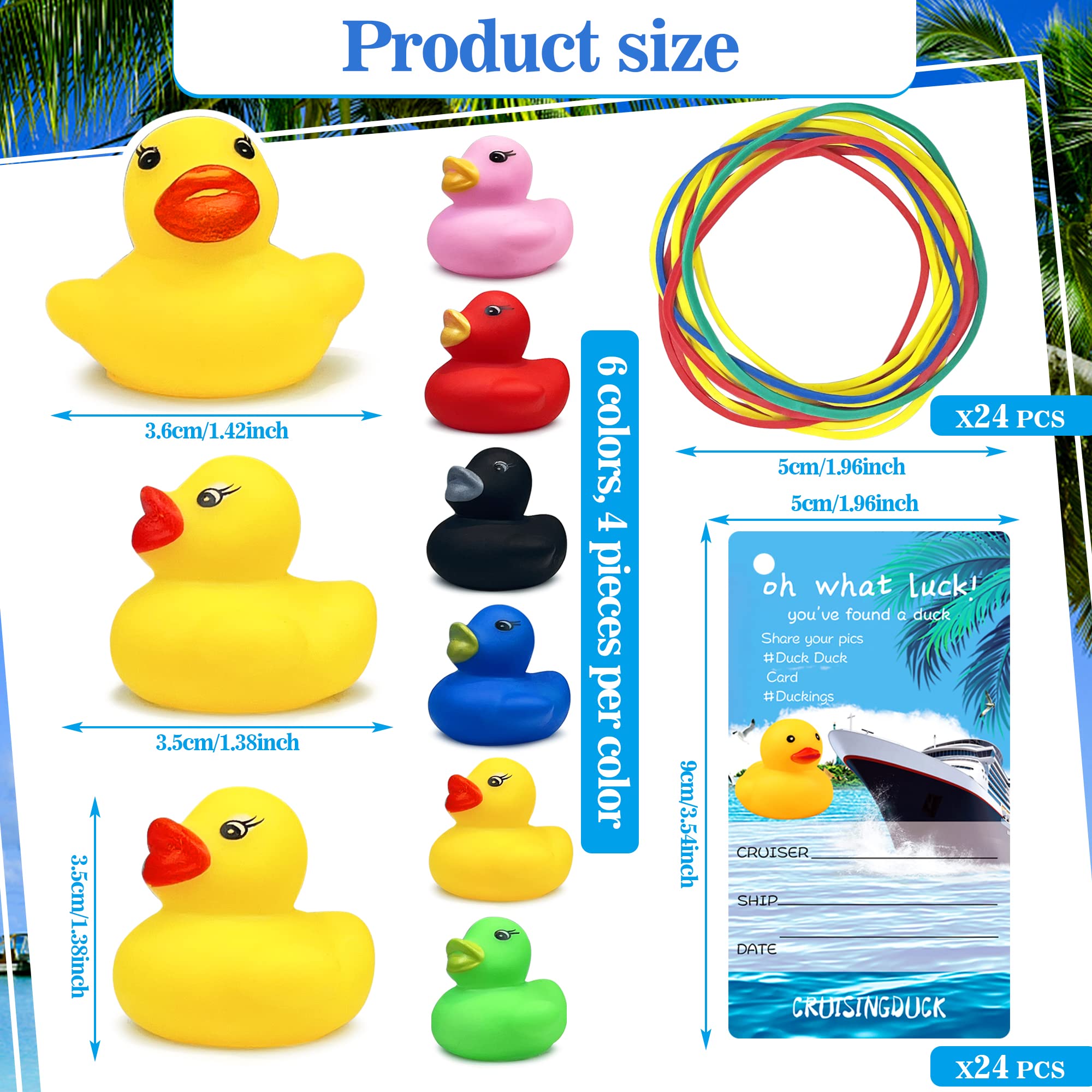 72 PCS Duck Cruise Kits Duck Tags Bands for Hiding Carnival