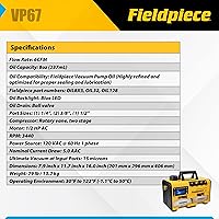 Vista 3 de Bomba de vacío Fieldpiece VP67 – 6 CFM, motor DC de 1/2 HP, sistema de cambio de aceite RunQuick – portátil - herramienta profesional HVAC