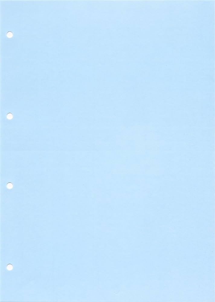 Amazon | ミシン目入り用紙：A4 片面全面水色55kg 2分割