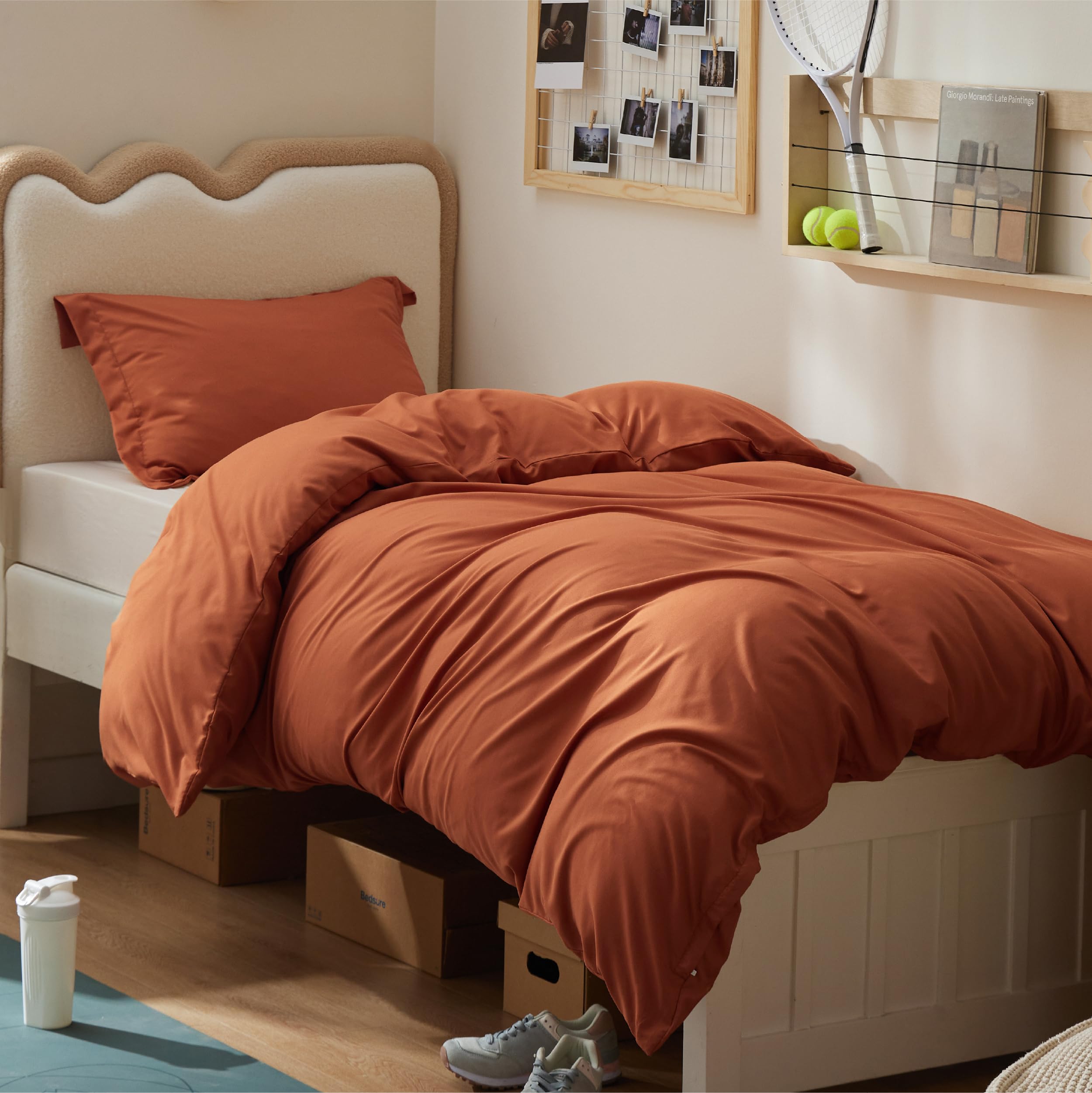 Bedsure Twin/Twin XL Duvet Cover, Double Brushed Bedding Set, Terracotta