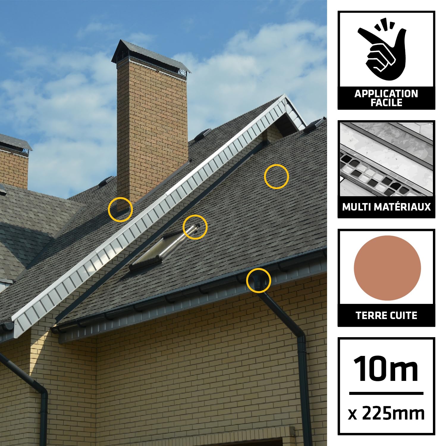 SIKA Bande d'étanchéité autocollante Multiseal Terre Cuite 225mm x 10m