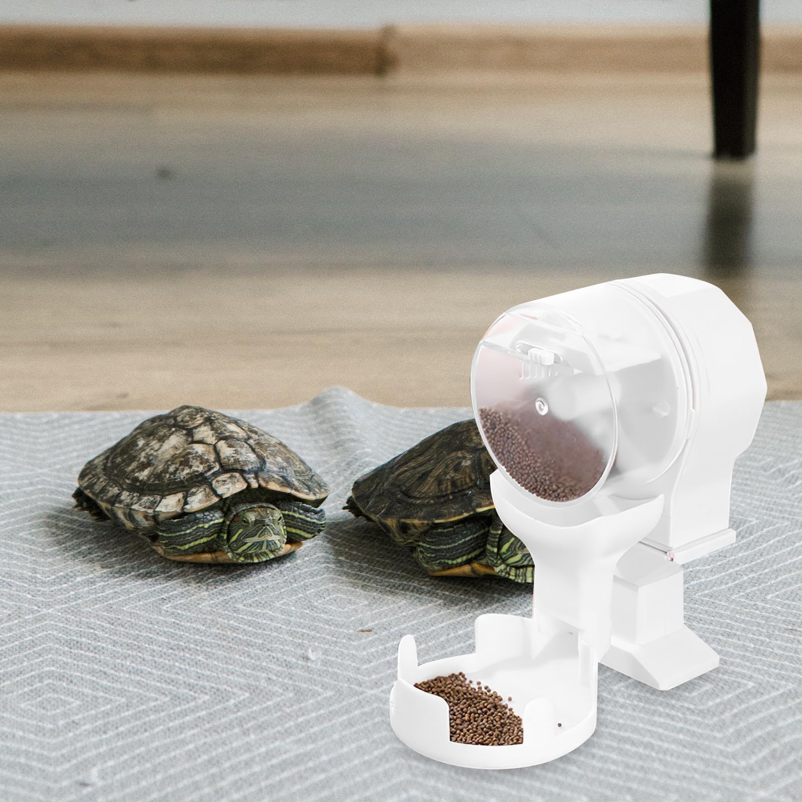 Mangiatoia Automatica per Rettili Timer 100ml, Ciotola per Cibo e Acqua per Tartarughe e Lucertole, Base Stabile e Design Compatto per Vasche e Acquari Piccoli