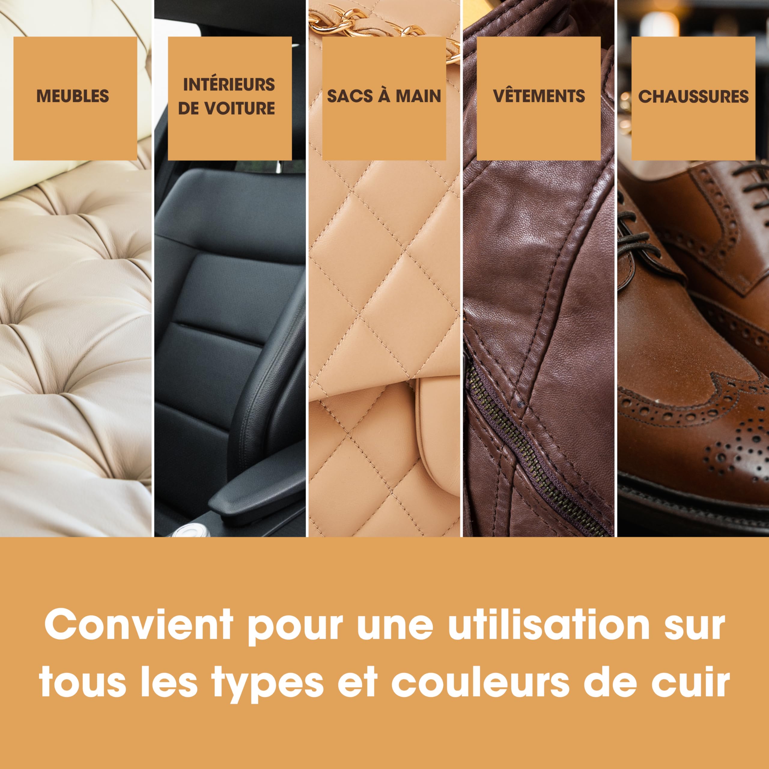 Furniture Clinic Fixateur Cuir – 500 ml, Finition Brillante. Idéal pour Canapés, Intérieurs de Voiture, Sacs à Main, Fauteuils en Cuir etc.