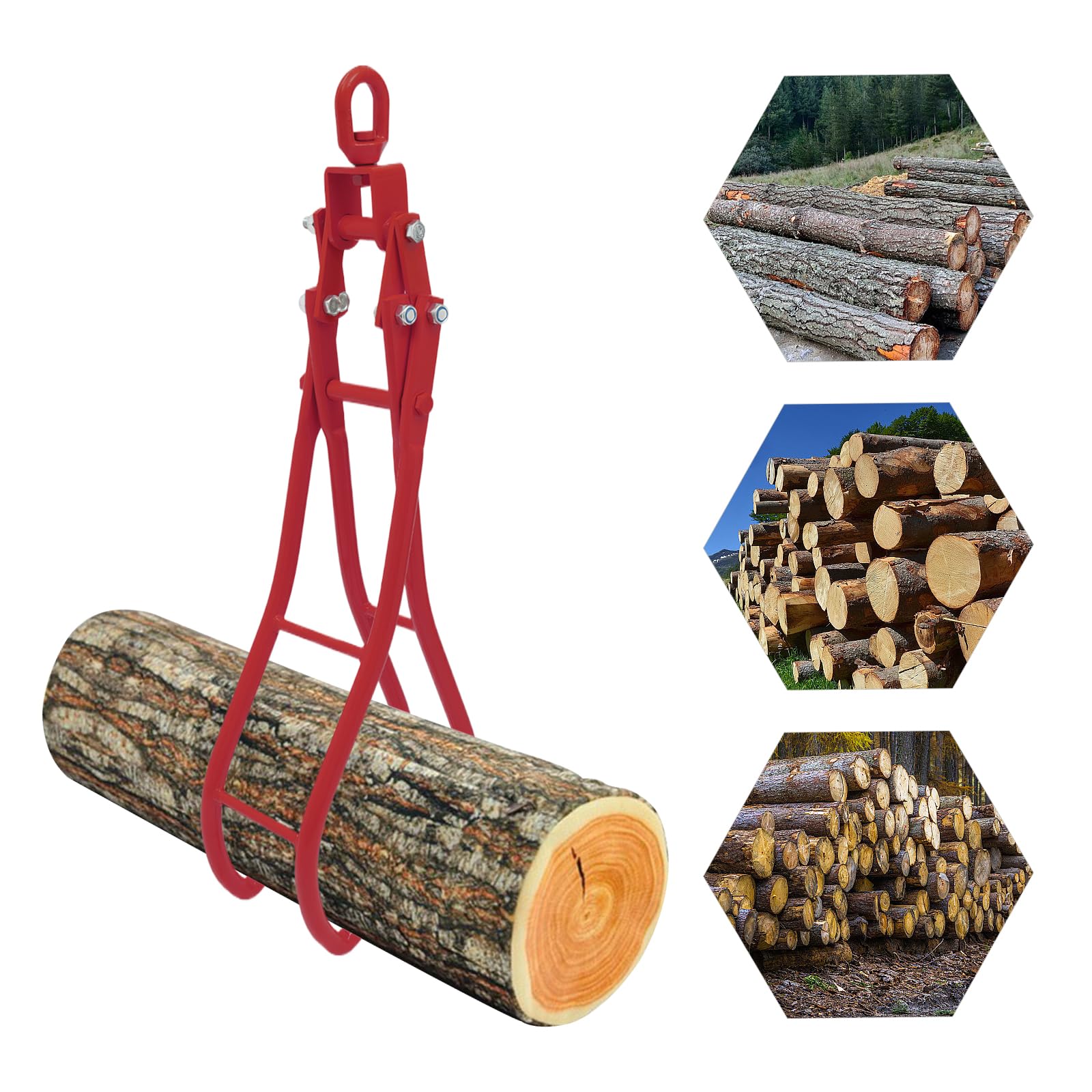 Pinzas para tronco de árbol de 4 pulgadas, 4 garras, elevación de troncos de árbol, pinzas de madera, 4 garras, capacidad de carga de 2 toneladas, tractor forestal, transporte, diámetro de