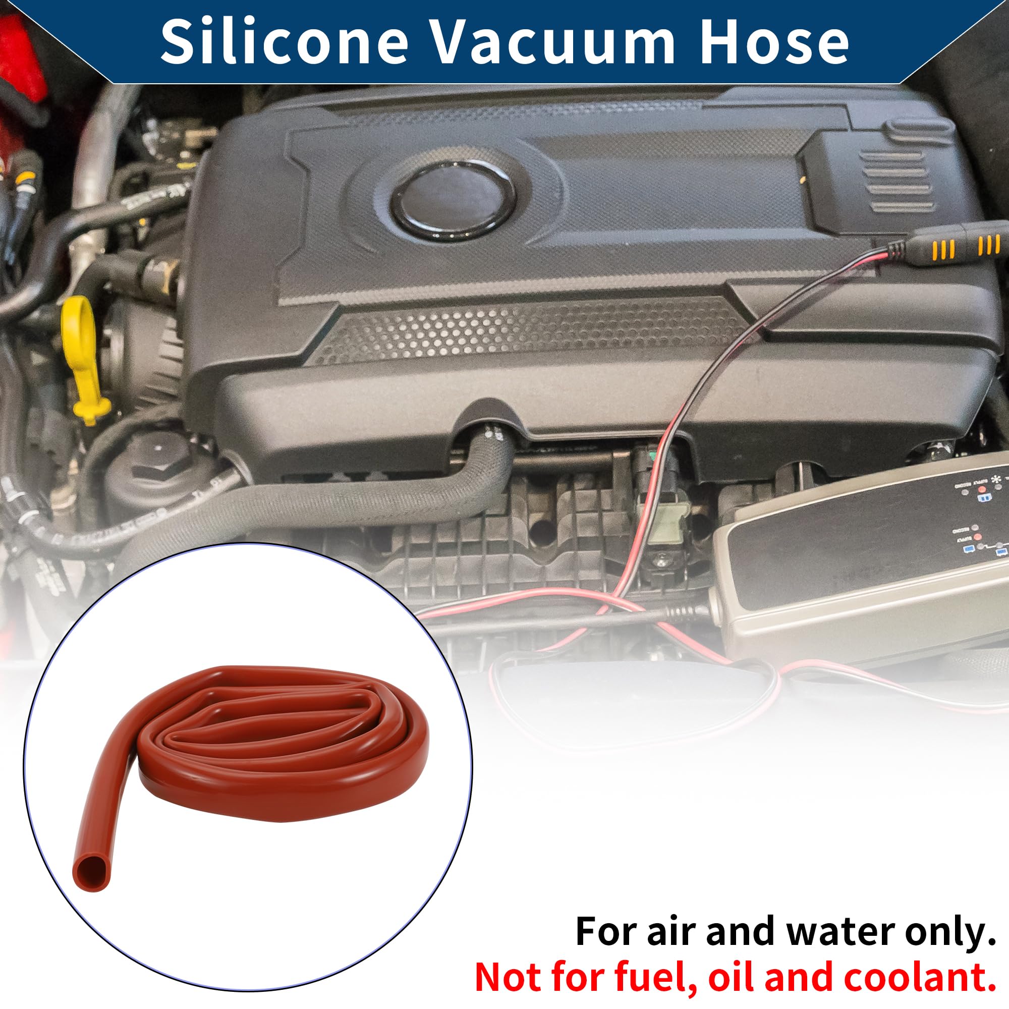 Tubo in Silicone per Aspirazione Tubo per Linea di Aspirazione Automobilistica ad Alta Temperatura 5Ft 13/16" 20mm ID 2.5mm Spessore 1 Pz Rosso