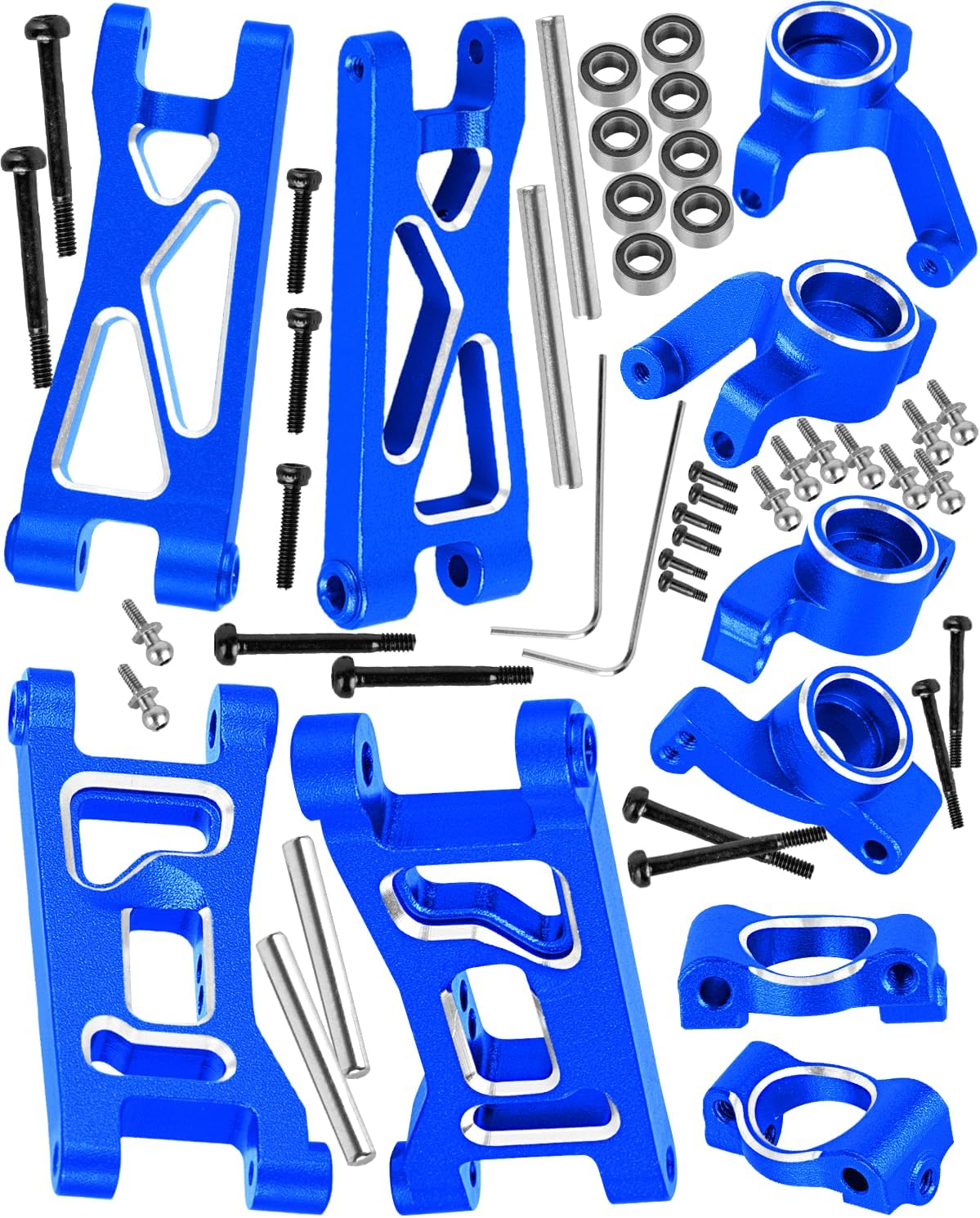 RC Upgrades Part for L0S1 1/24 Micro-B 2S 2WD,1/28 Micro-T 2S 2WD,Front Rear Suspension Arms,Caster Blocks,Front Steering Block,Rear Stub Axle Carriers,Navy Blue